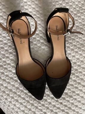 Black Suede Block Heels